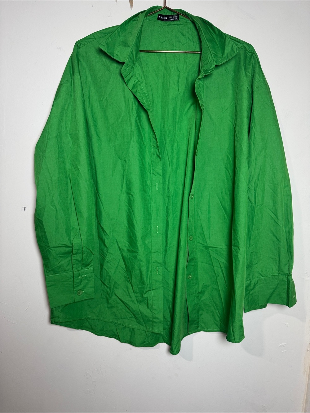 SHEIN Bright Green Button-Front Women's size M